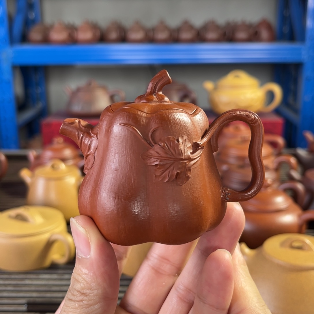 茶壶紫砂全手工制作朱泥花器