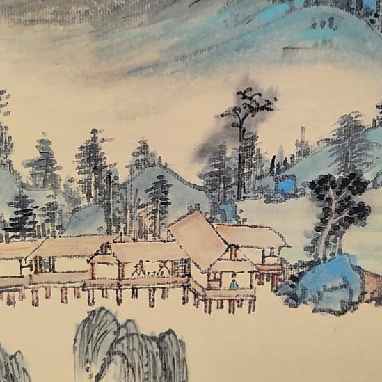 纸本张老师国画山水定制。