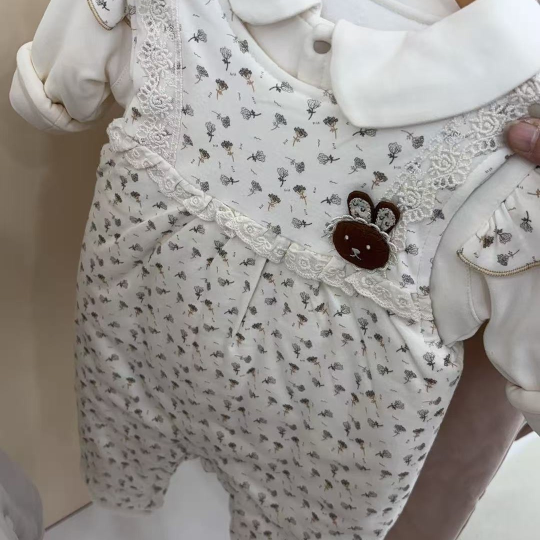 冬季A类加厚棉衣男女通用拉链休闲风哈衣连体衣婴童外出服