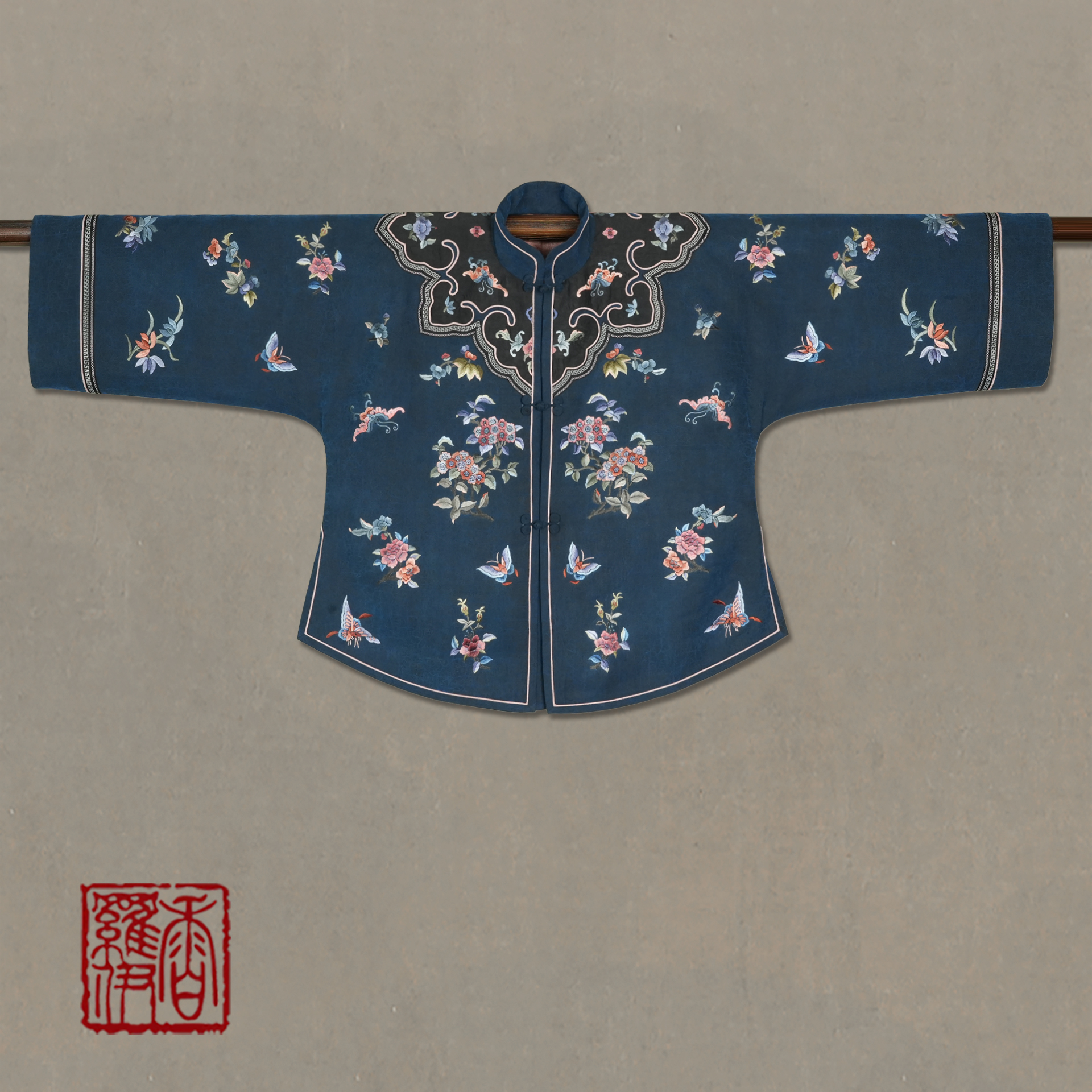 【靛蓝繁春】传统中式汉服绣花上衣