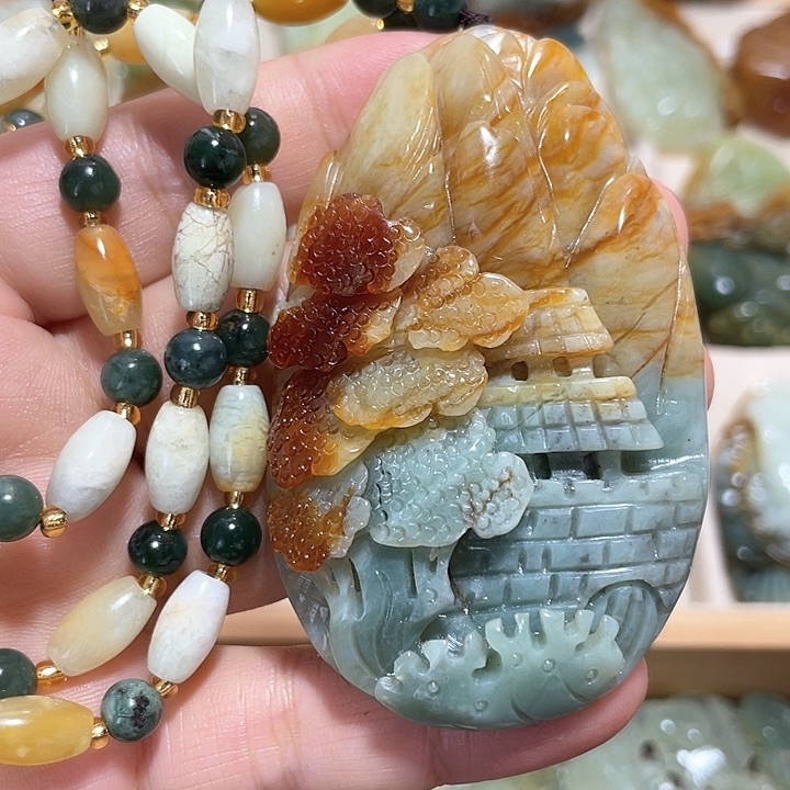 岫玉吊坠(赠链)未镶嵌