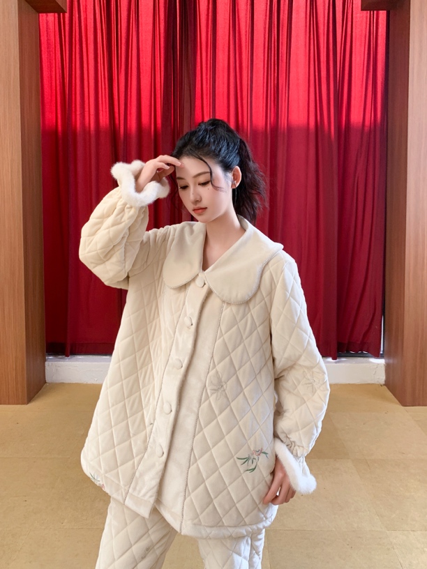 原沐 云颜似玉 秋冬季保暖加绒加厚可外穿家居服