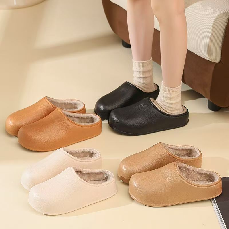 2025冬季新款休闲时尚包头博肯棉拖鞋女冬季新款家居防滑厚底棉鞋