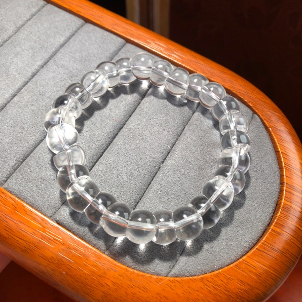 天然白水晶手链 大肠款