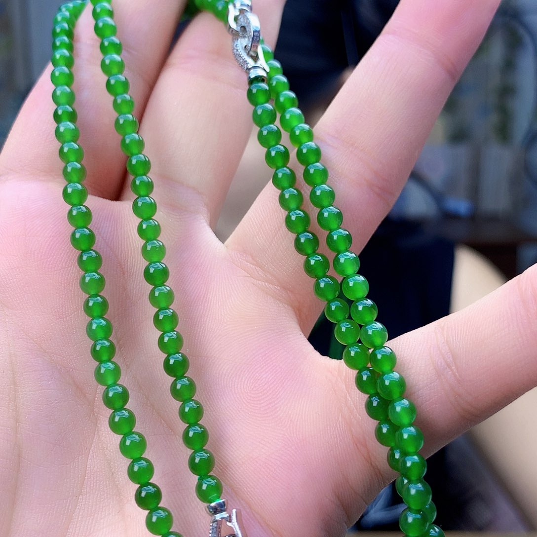 和田玉（碧玉）银S925镶嵌吊坠(不含链)项链