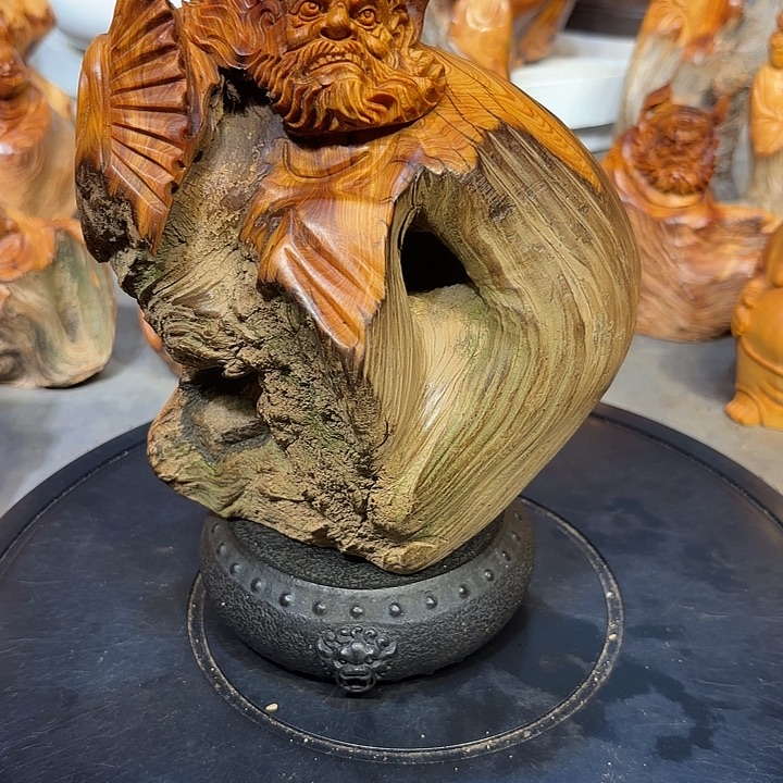 日***方柏木太行崖柏钟馗摆件