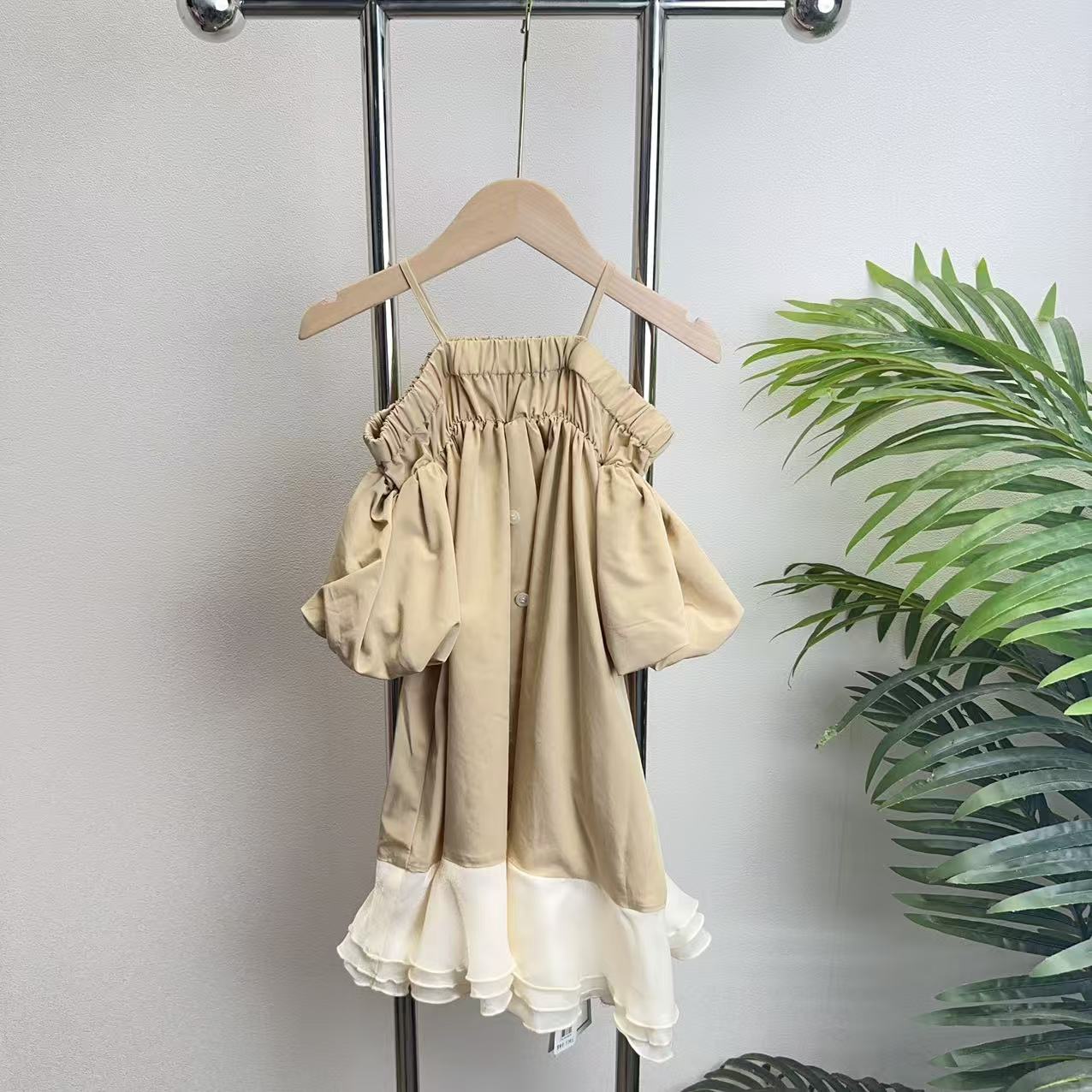 【1081】卡其色连衣裙B1-7