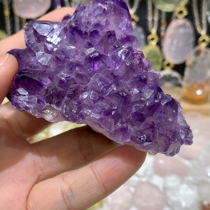 摆件未镶嵌紫晶中****天然