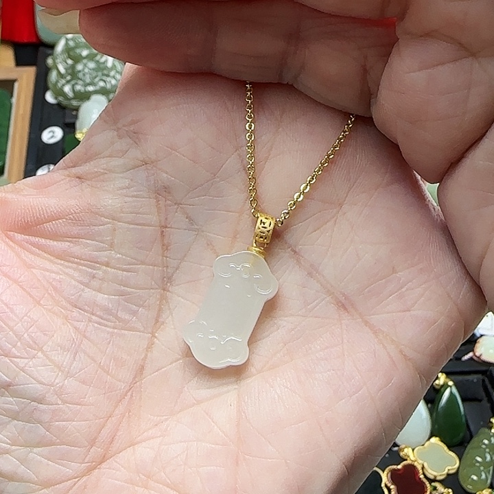 颈饰银S925镶嵌和田玉