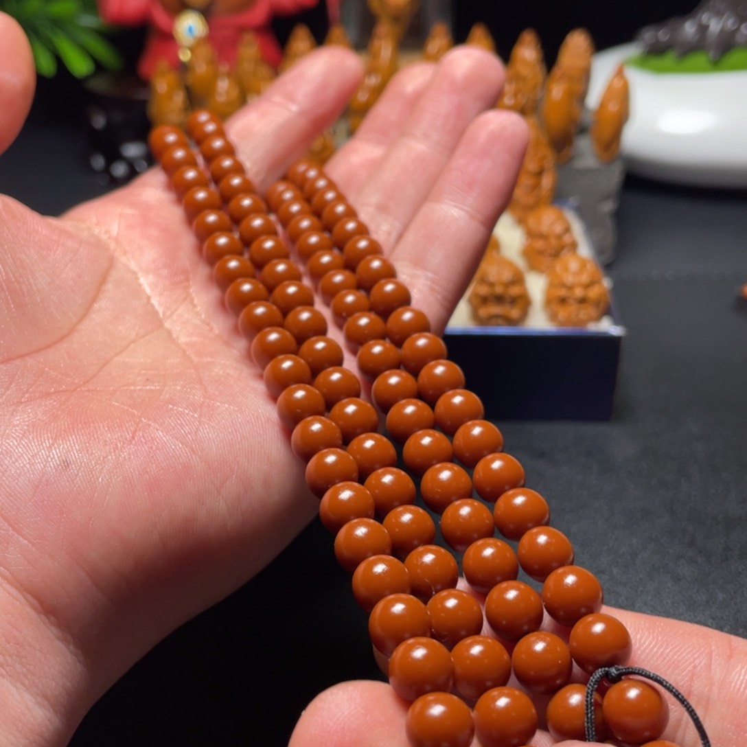 橄榄核手串/手链正圆光珠108