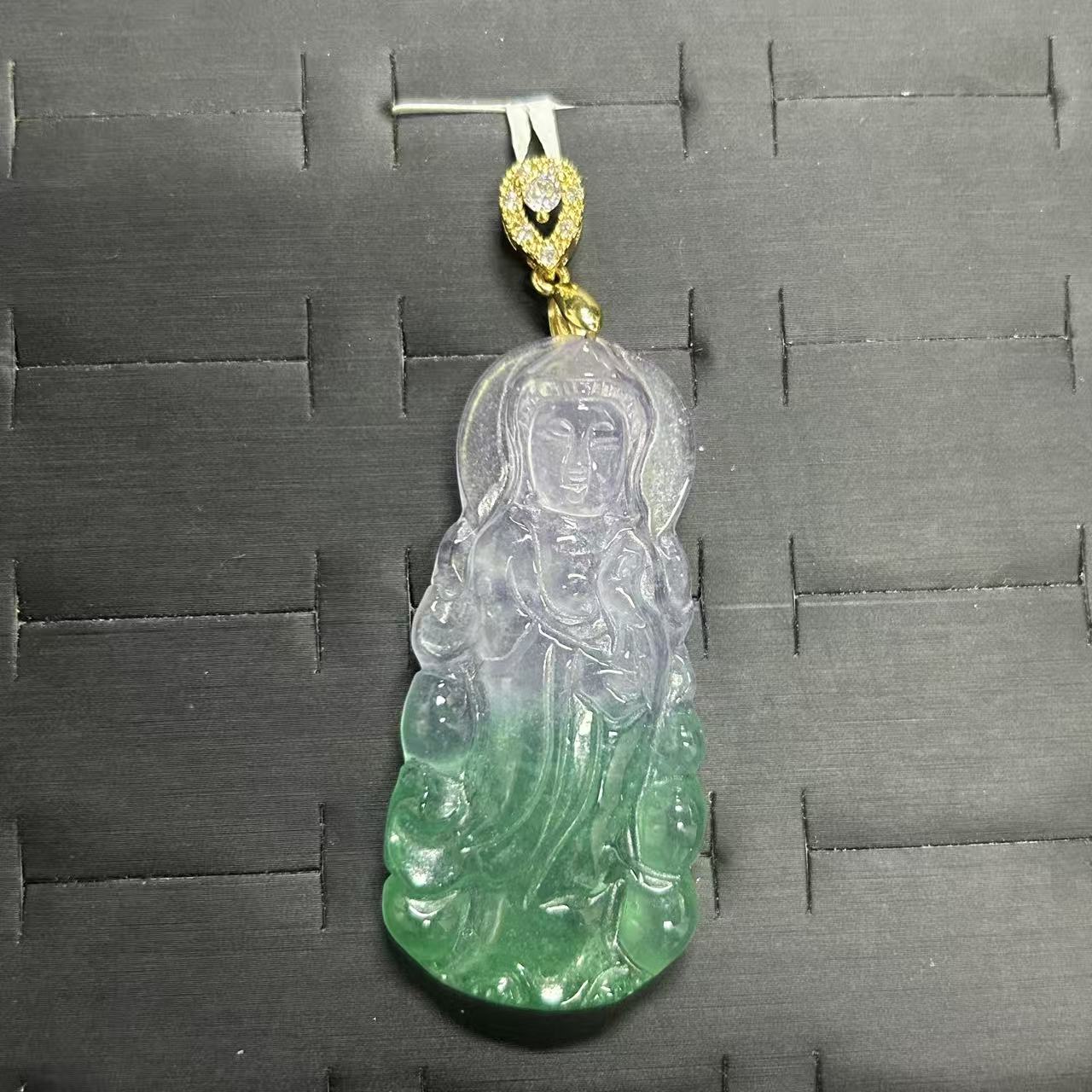 手链 绿色观音吊坠饰品