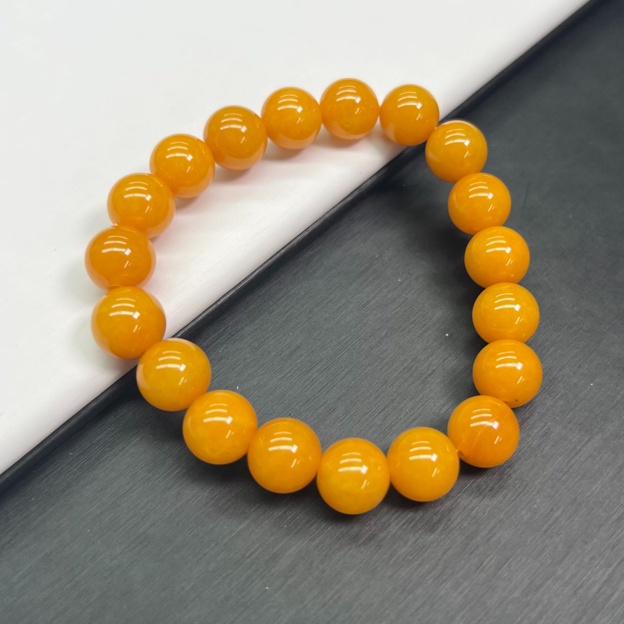 【精品】豆黄单圈10mm手串百搭 A352