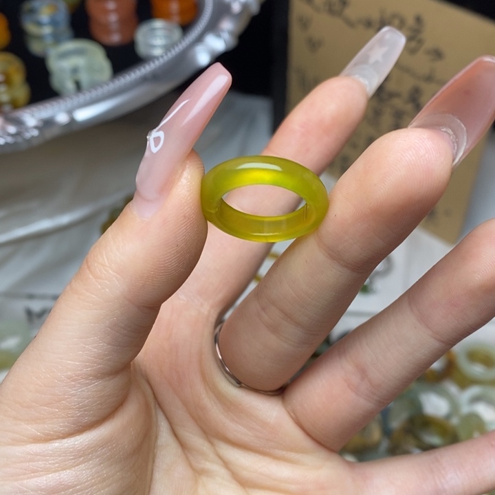 蛇纹石玉合金戒指9-16.0