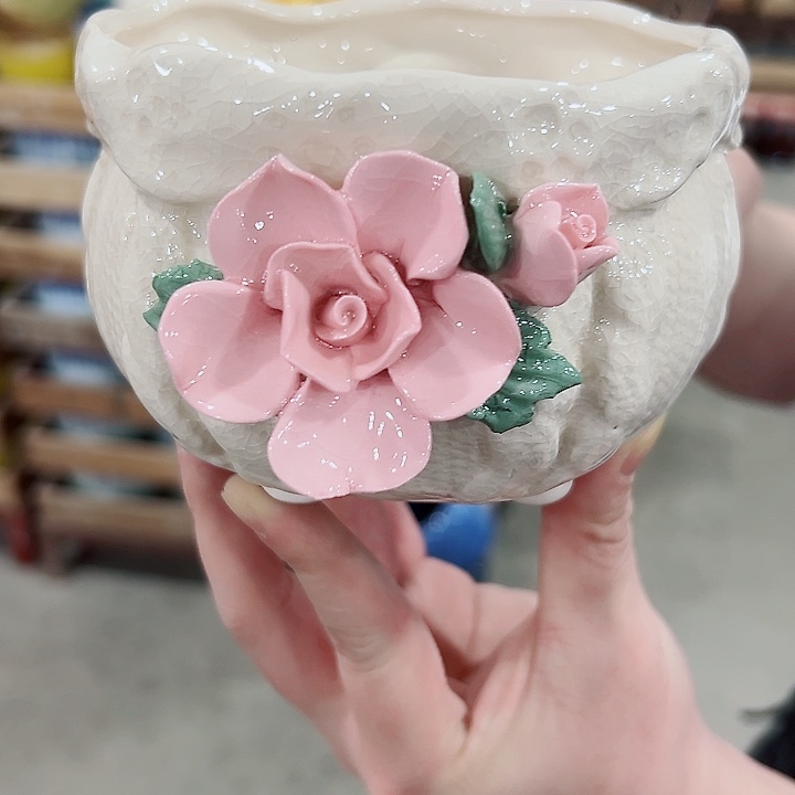 有孔.凑满10元发货多肉陶瓷花盆！