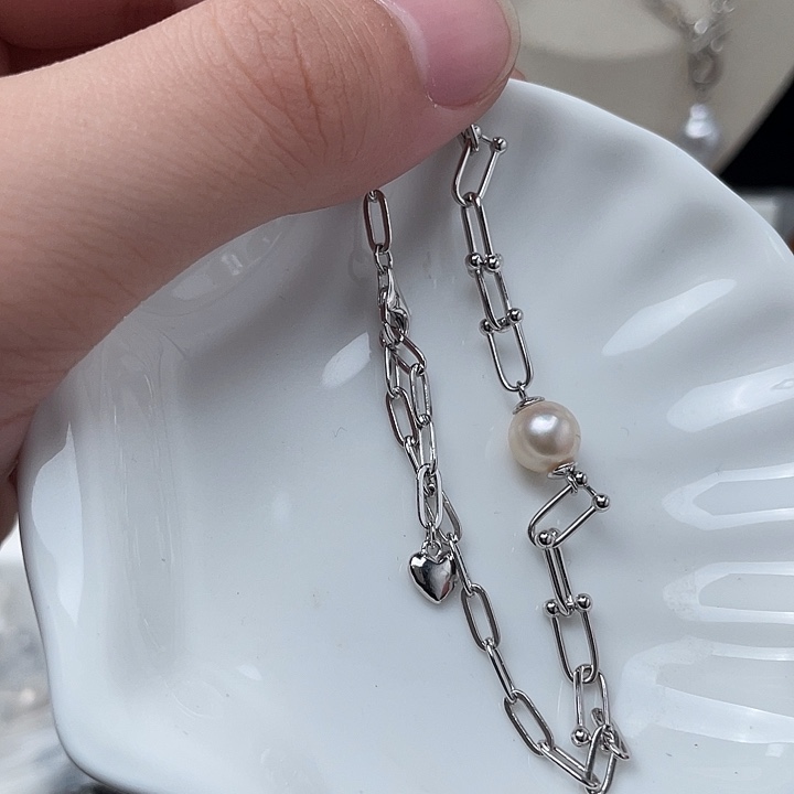 银S925镶嵌海水珍珠手绳