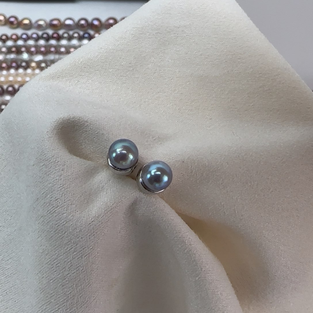 银S925镶嵌海水珍珠耳饰