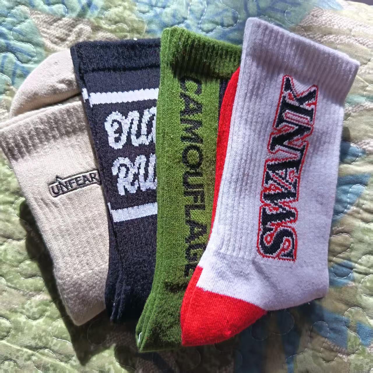 女士春秋外穿潮流运动中筒长袜