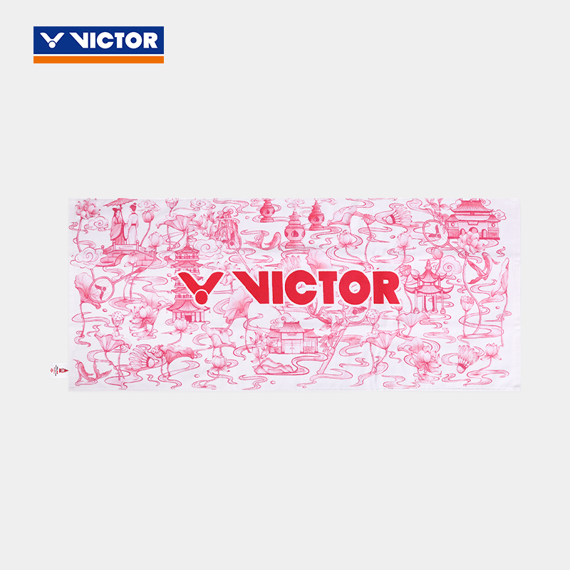VICTOR/威克多胜利羽毛球纯棉吸汗毛巾印花加厚羽联巡回赛总决赛