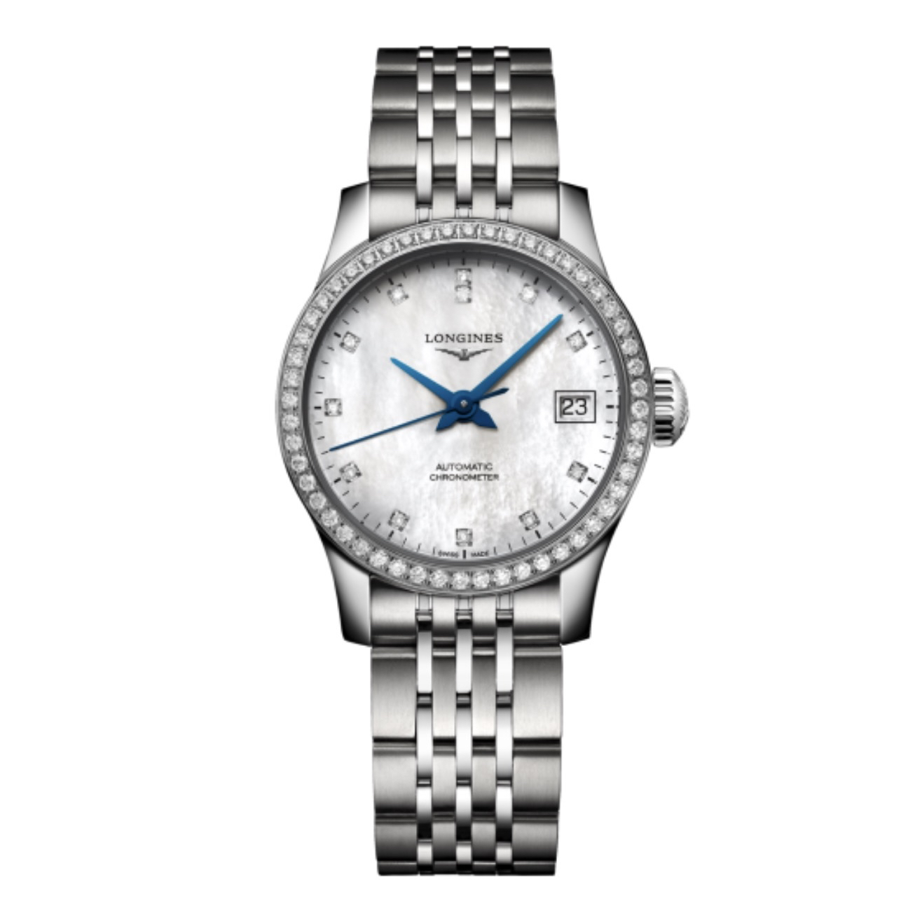 99新 Longines/浪琴 开创者320/26mm/外圈满钻/自动机械女表
