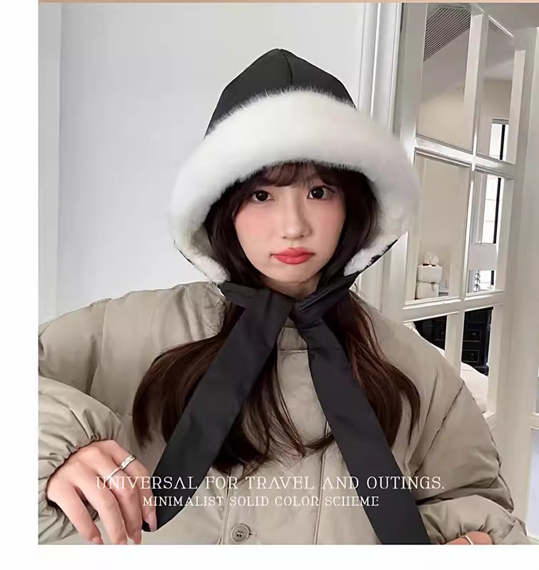 滑雪雷锋帽学院风秋冬网红时尚保暖女大檐帽子冬季