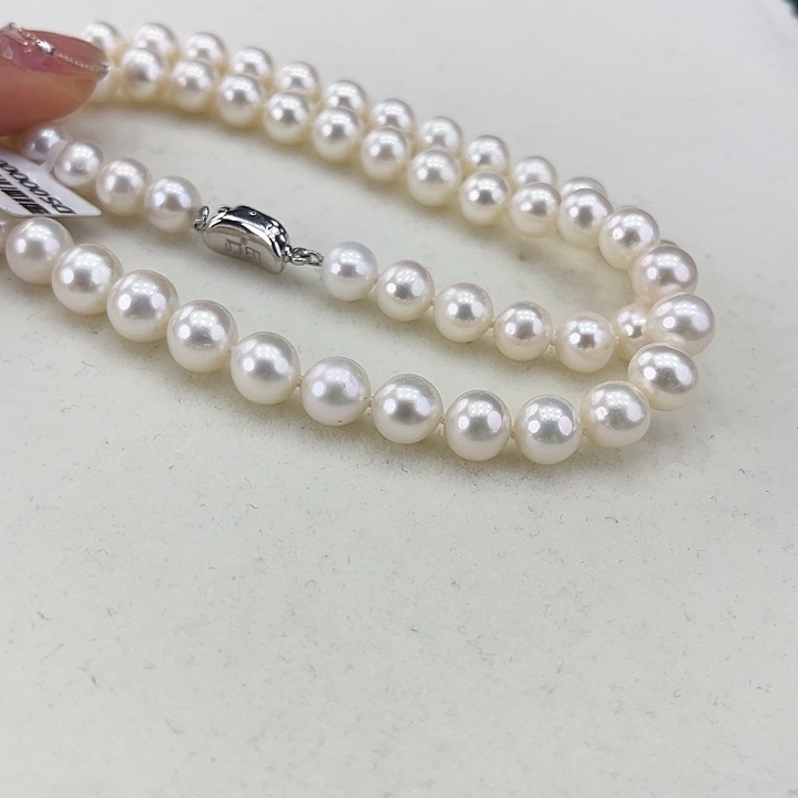 淡水珍珠颈饰银S925镶嵌➕7.8高品极光
