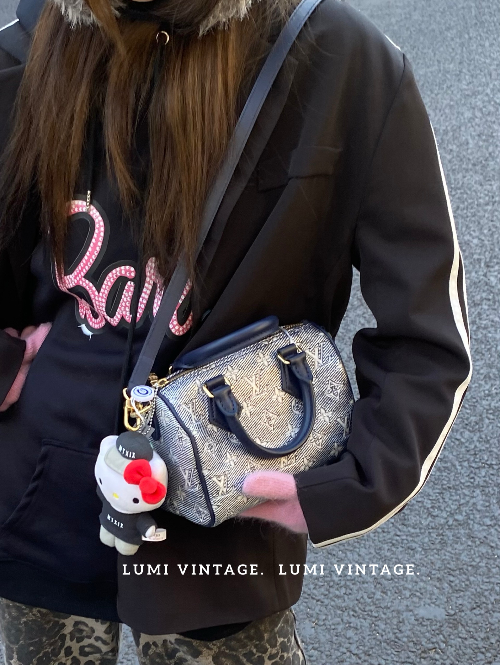 95新 LouisVuitton/路易威登 幻彩牛仔蓝speedy20单肩包 53990898