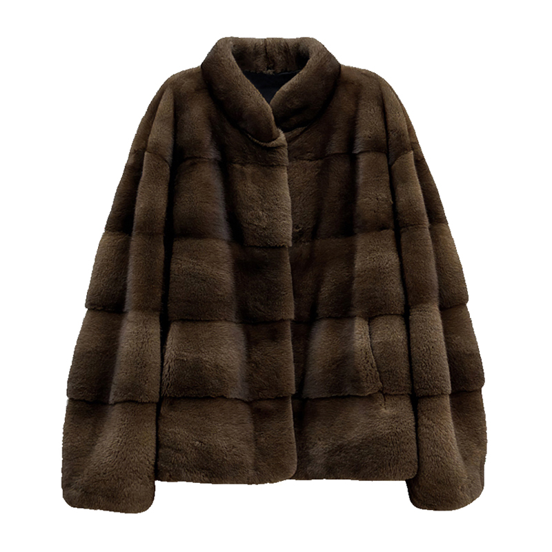 【文娇专属】貂皮大衣女短款立领横排年轻款2025新款水貂皮草外套