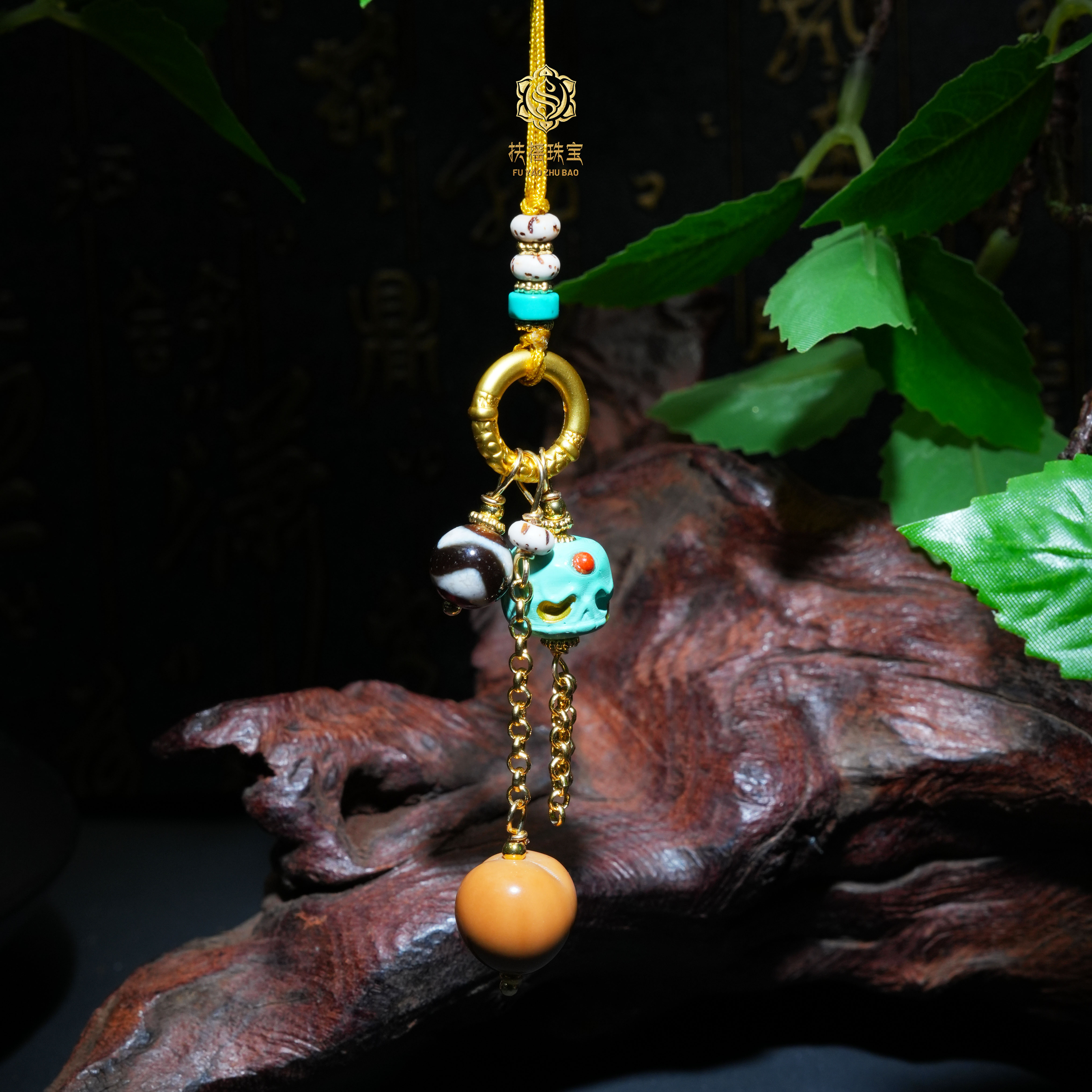 非金属珐琅吊坠 扶摇臻选|牙牙星月挂件2170