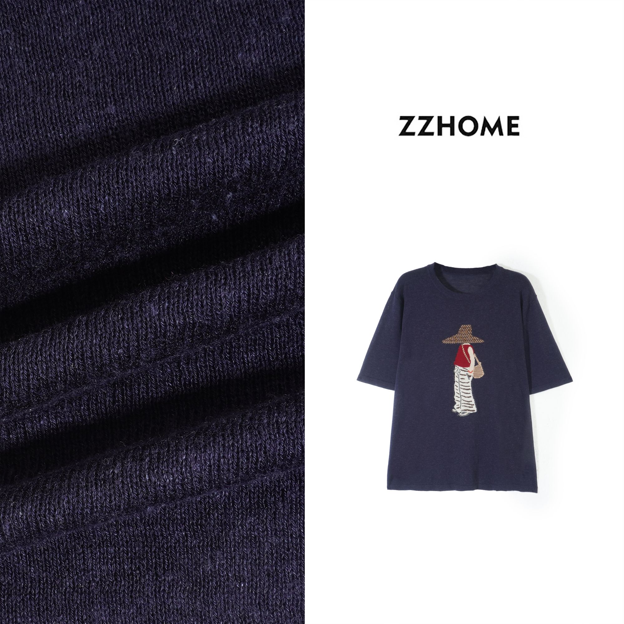 ZOZO HOME |织物之美冷经纬精织个性印花休闲圆领短袖t恤q174009p