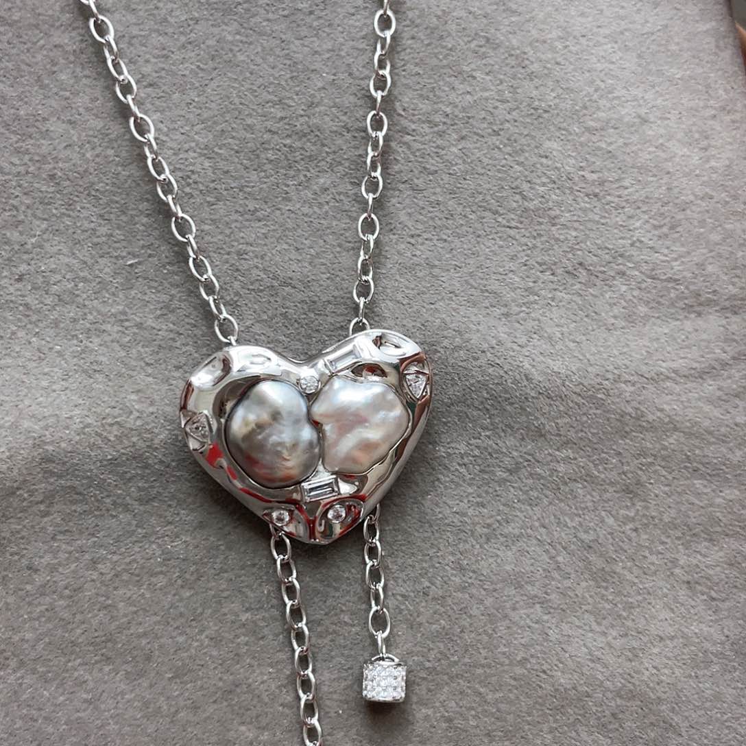 银S925镶嵌海水珍珠颈饰