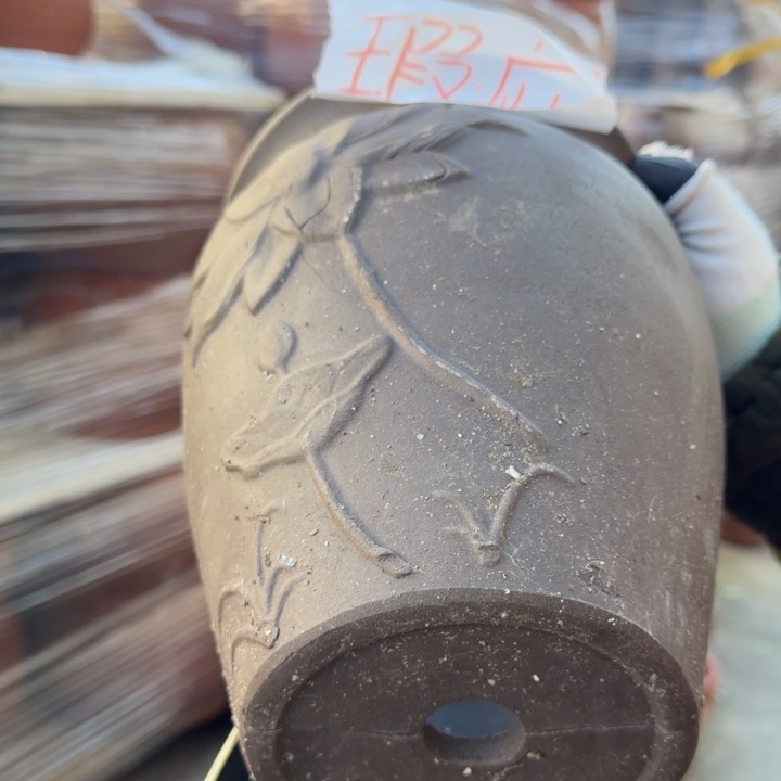 花盆紫砂口21高27宜兴紫砂底部火裂