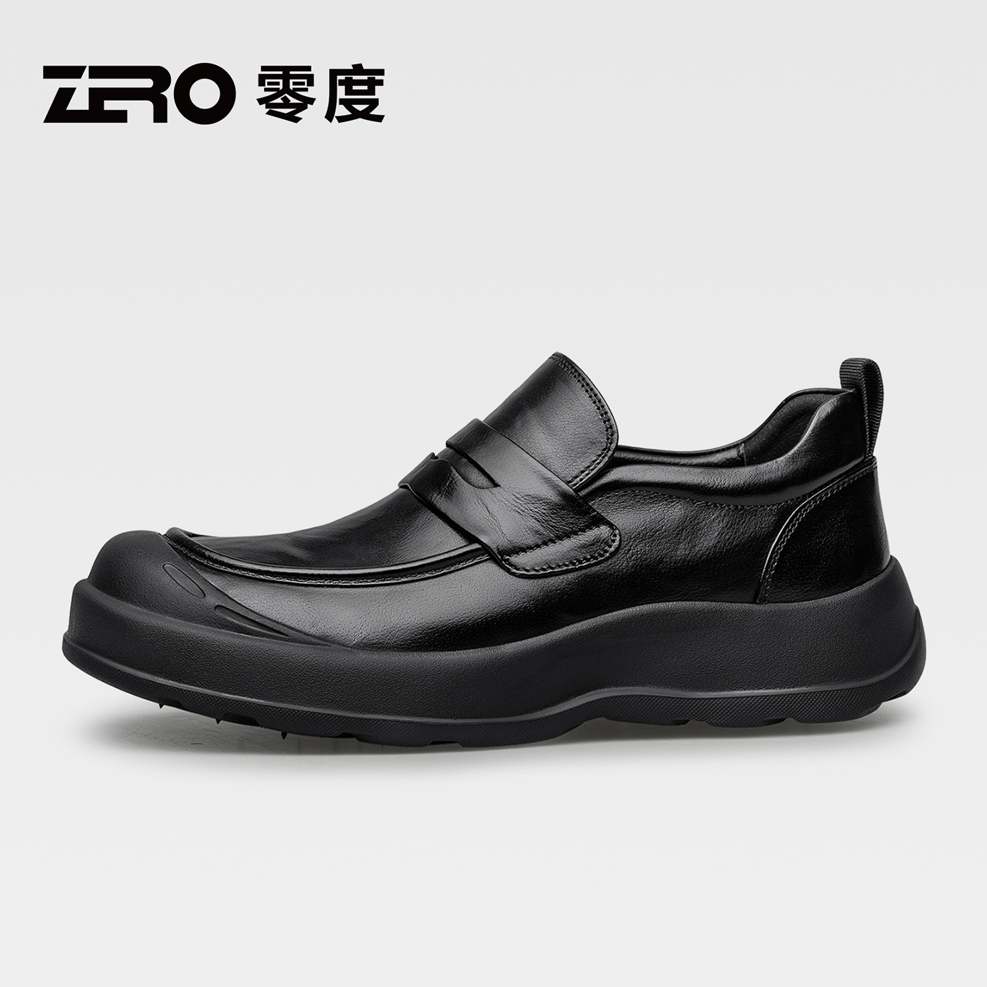 ZRO零度男鞋2025秋冬季新款男士翘头防撞英伦复古风时尚休闲皮鞋