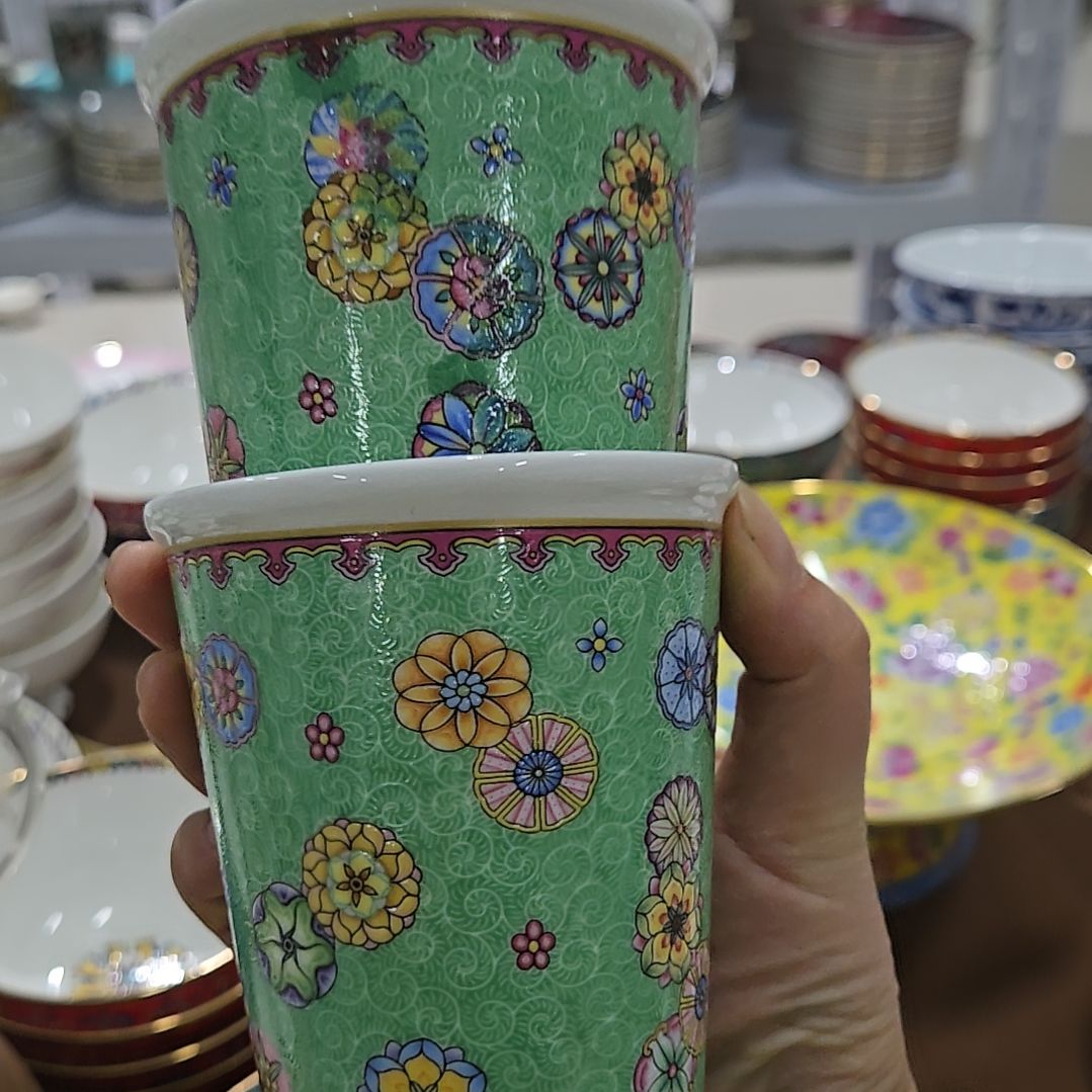 碗微瑕珐琅彩气球杯2个666666666