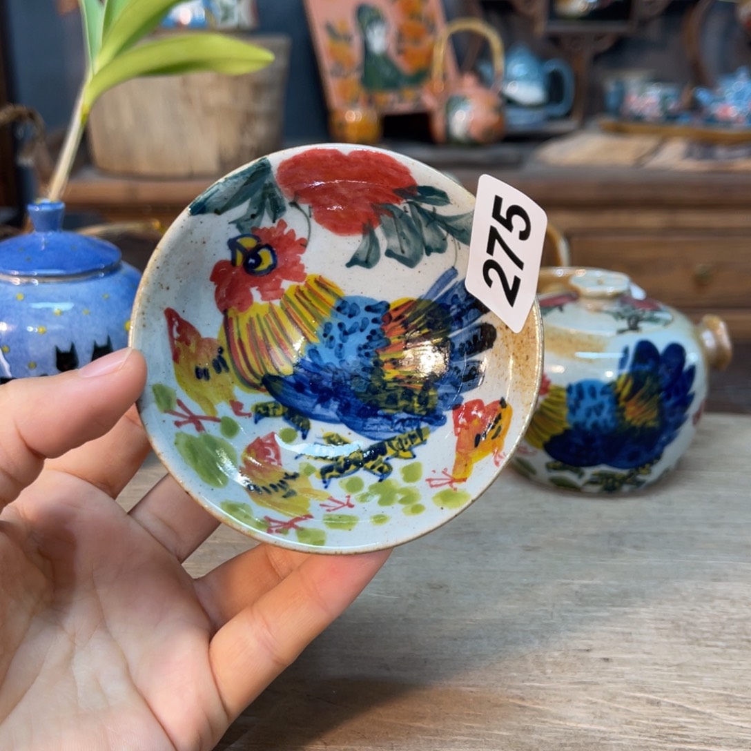 壶素浅陶瓷手工手绘