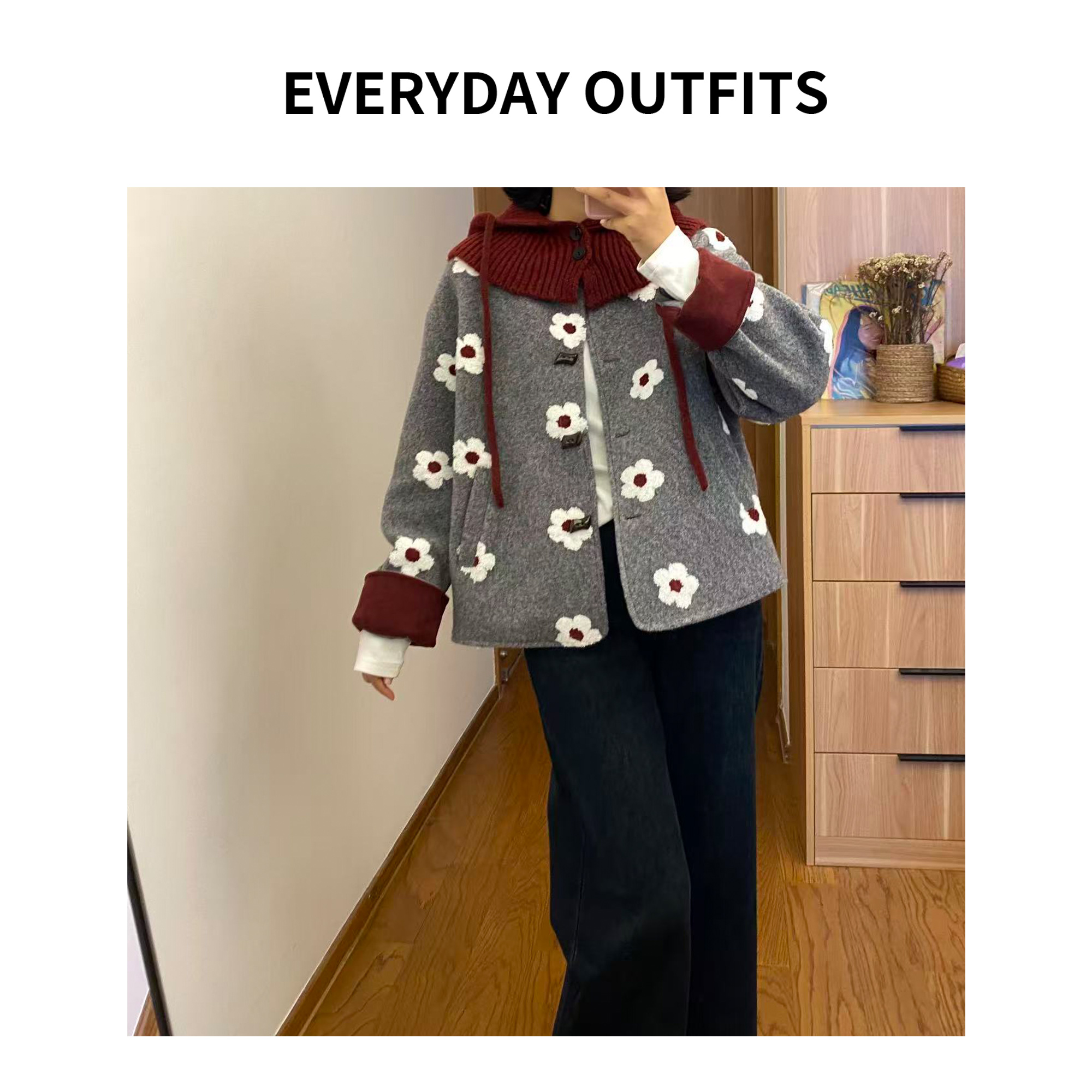 RIDA. 气质小香休闲版小花外套5Y21时尚百搭宽松复古 895