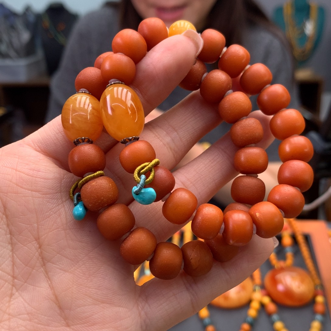 未镶嵌蜜蜡手串多样性发一