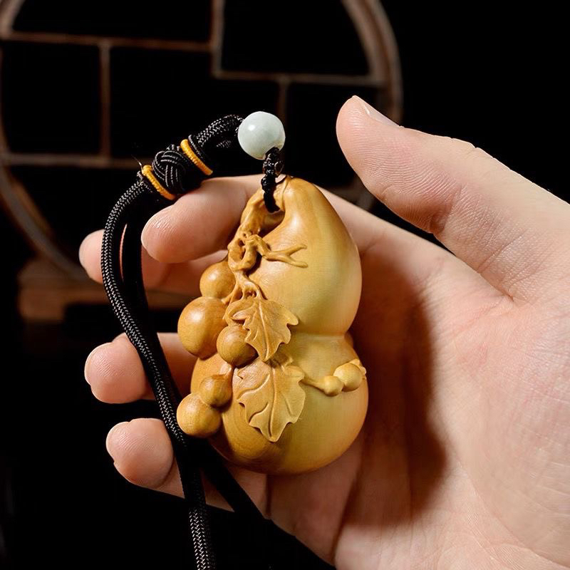 黄杨木雕文玩手捻小葫芦手把玩件福禄汽车挂件福禄满堂手把件盘玩