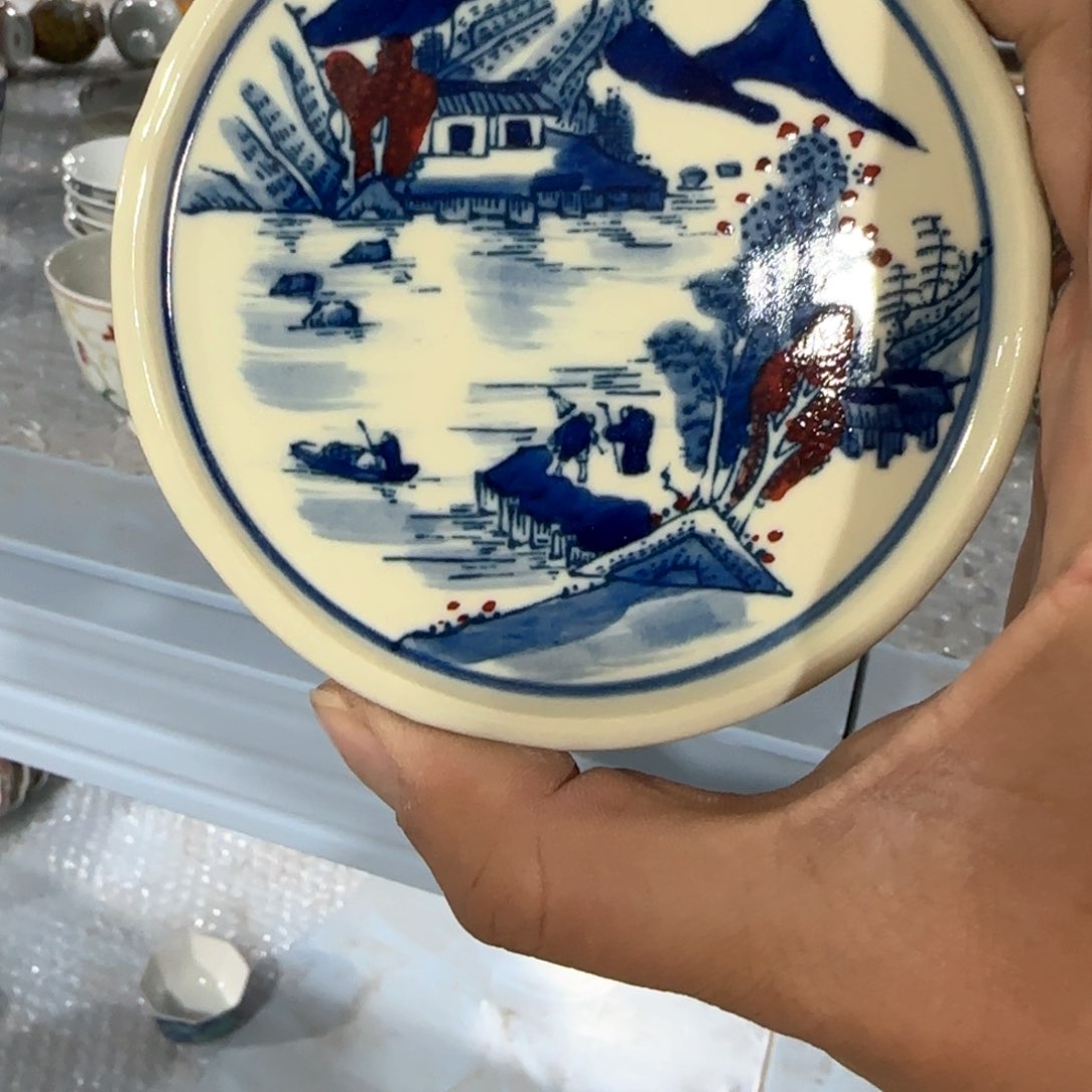 瓷片摆件手绘瓷器全部处理