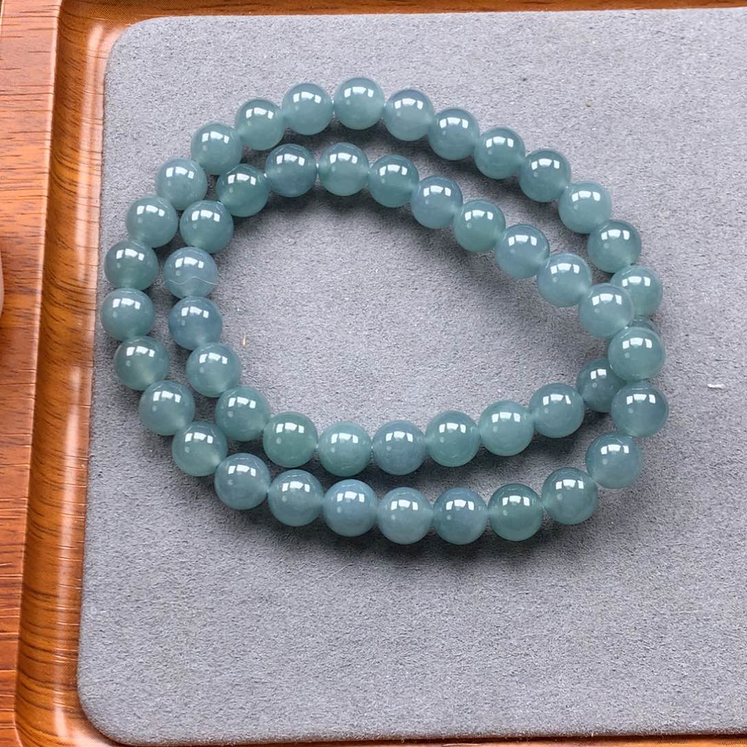 哒***婉翡翠未镶嵌手链天然翡翠A货珠链