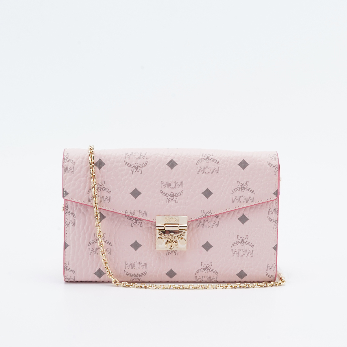 99新 MCM 【MCM专属】雾霾粉链条包woc大号/BG23008581/98新
