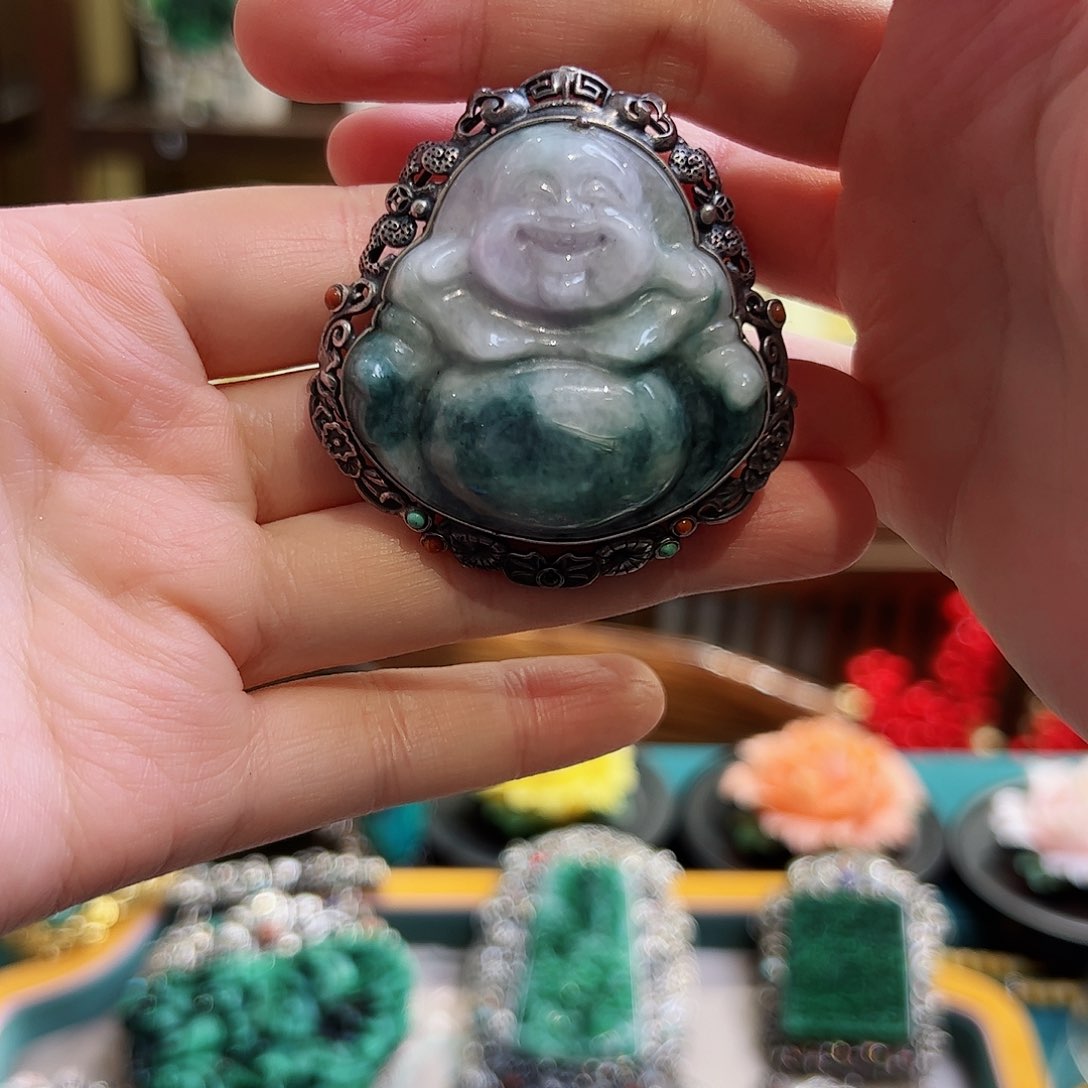 翡翠戒指银S925镶嵌古风