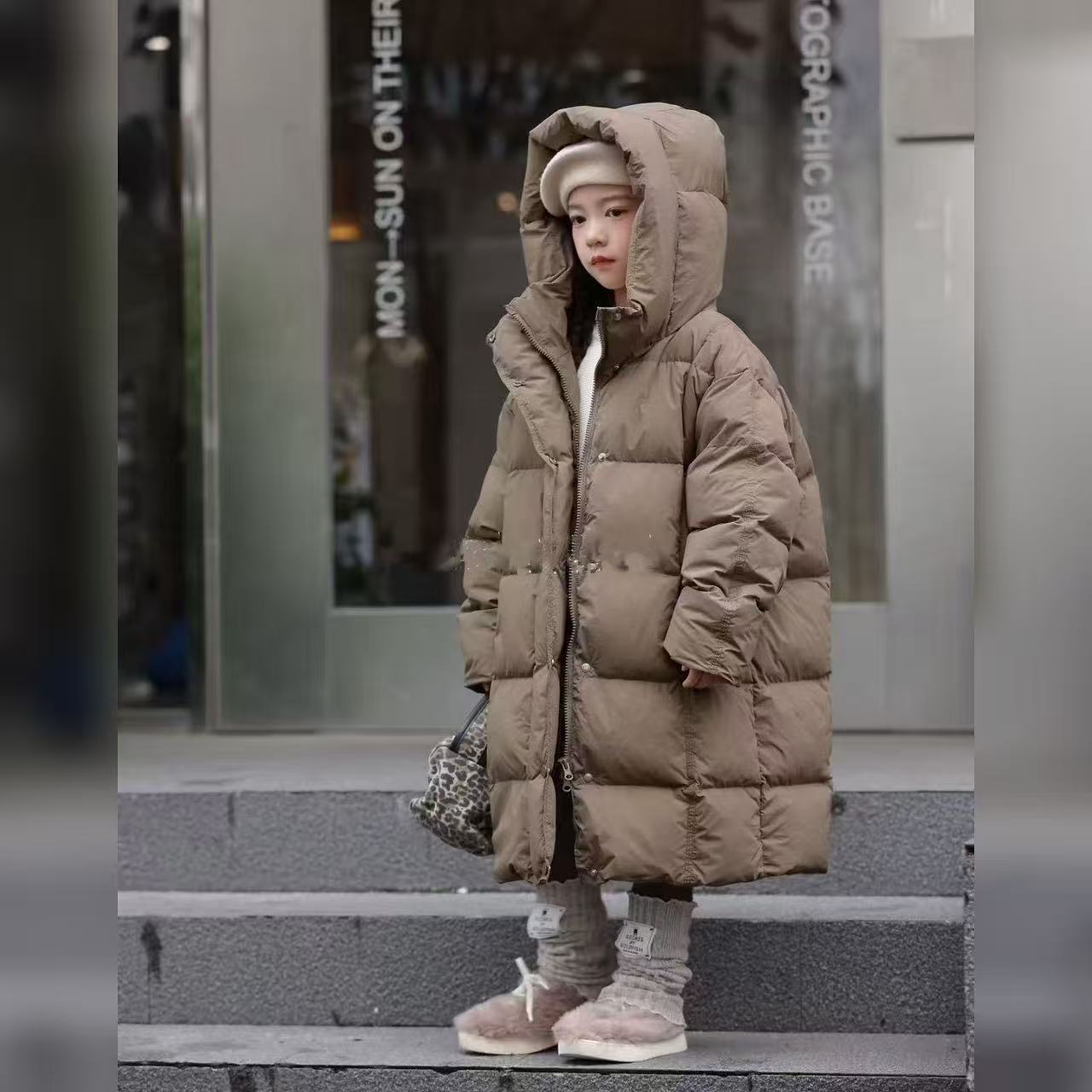 【2025冬韩款】95绒儿童羽绒服韩版过膝中长款羽绒服Y0251