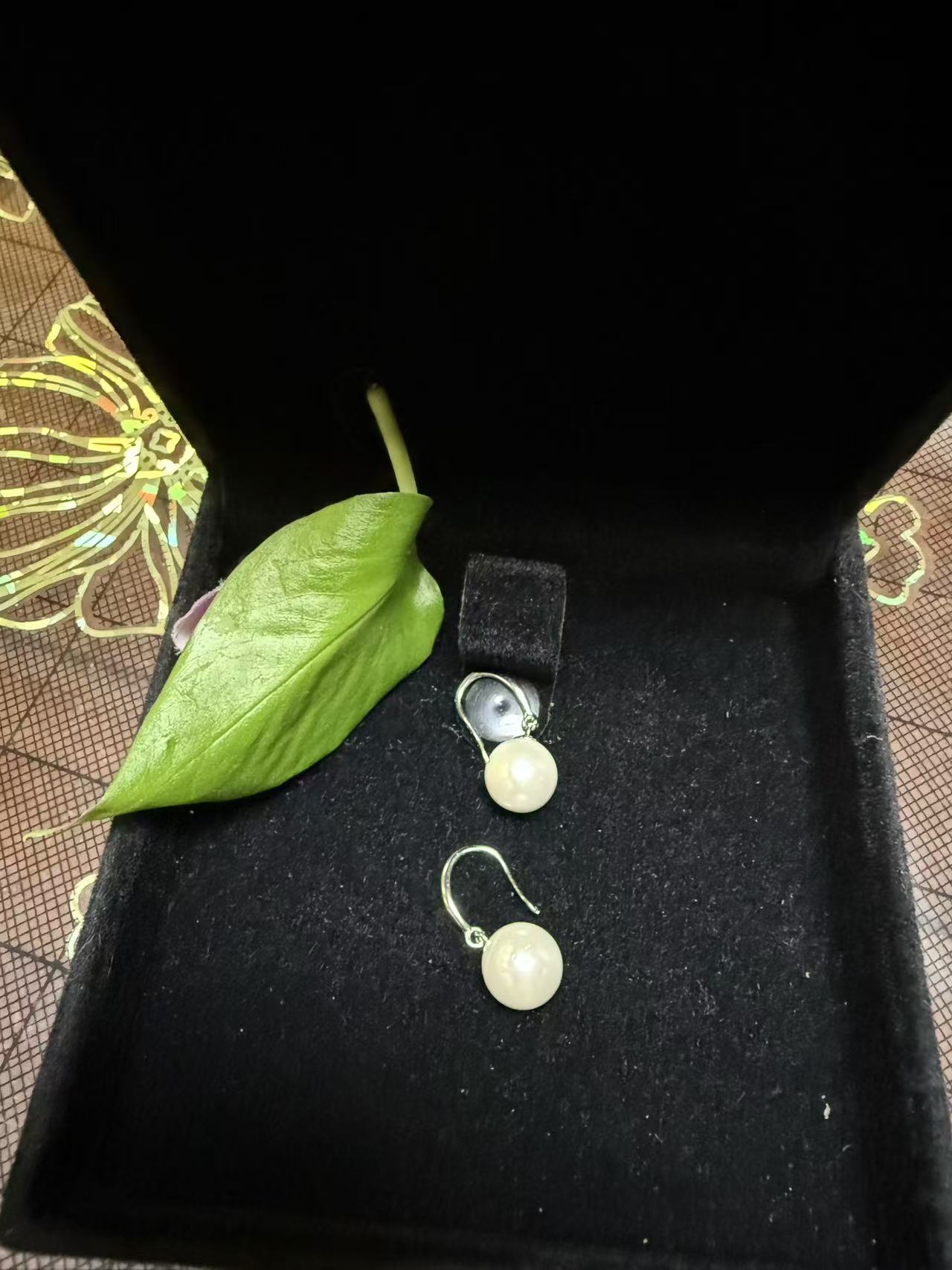 非金属仿珍珠耳饰 时尚925银针贝珠耳坠
