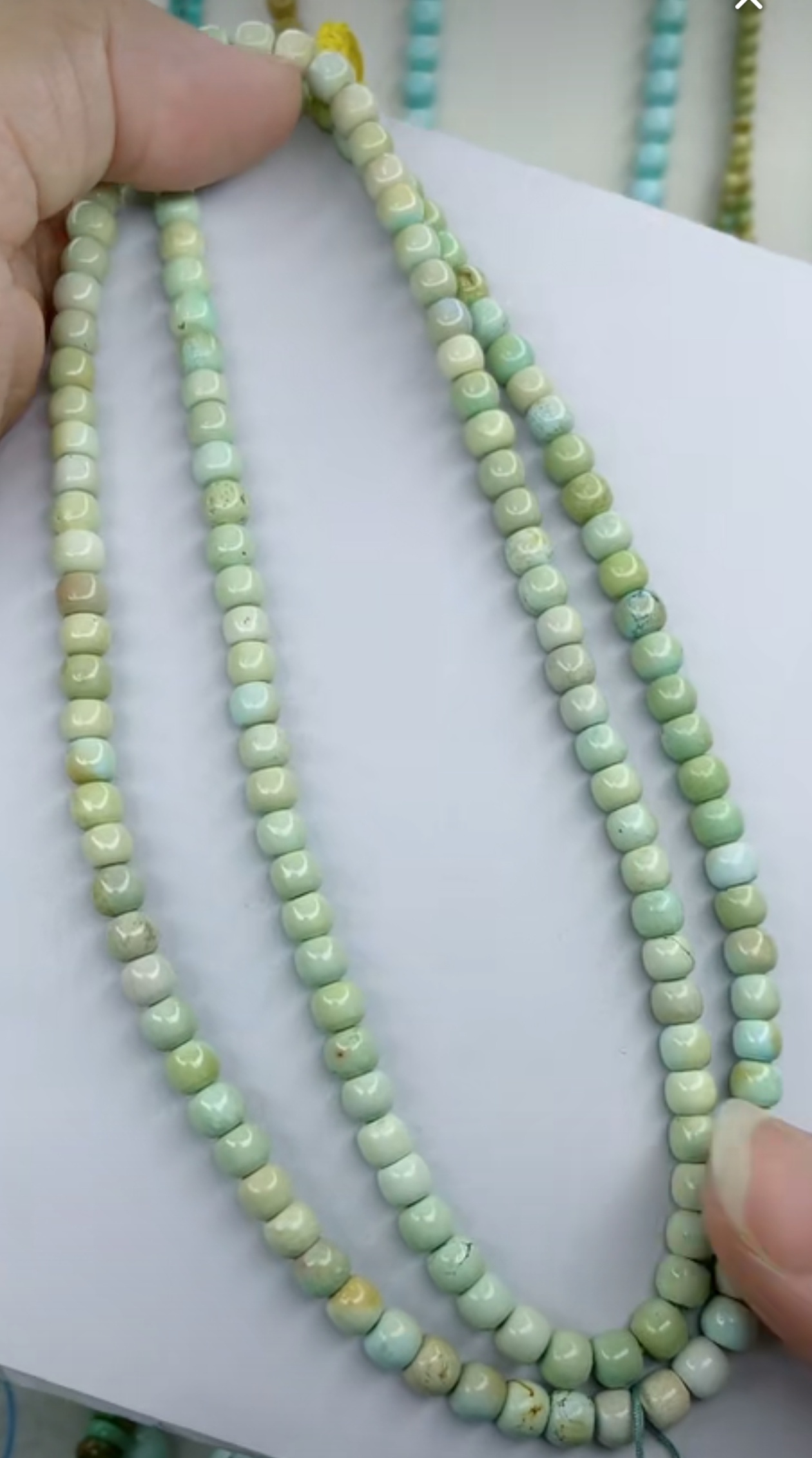 天然原矿绿松石108佛珠卡4+