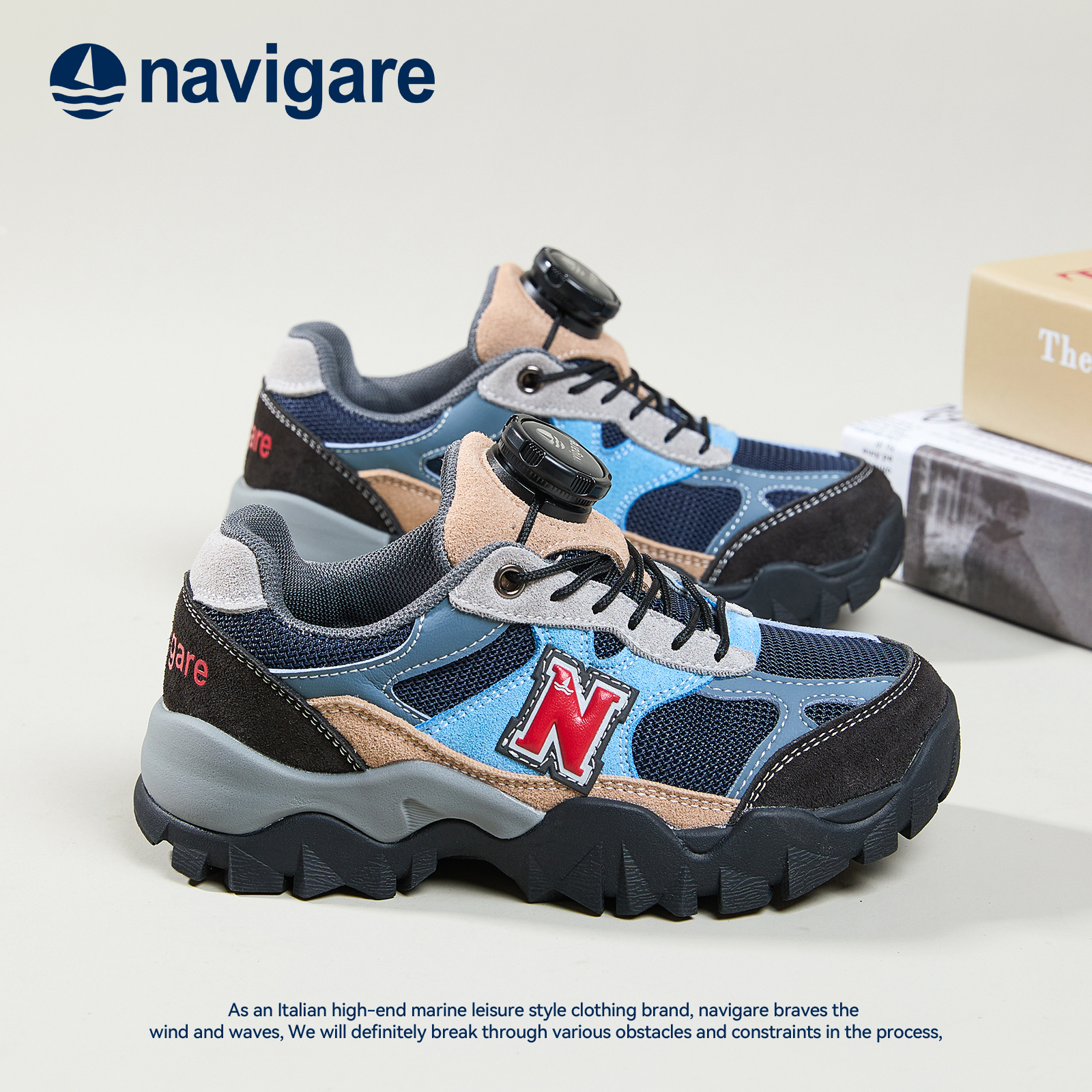 Navigare童鞋2025秋季爬山复古耐磨防滑户外儿童旅游鞋FCZS253029