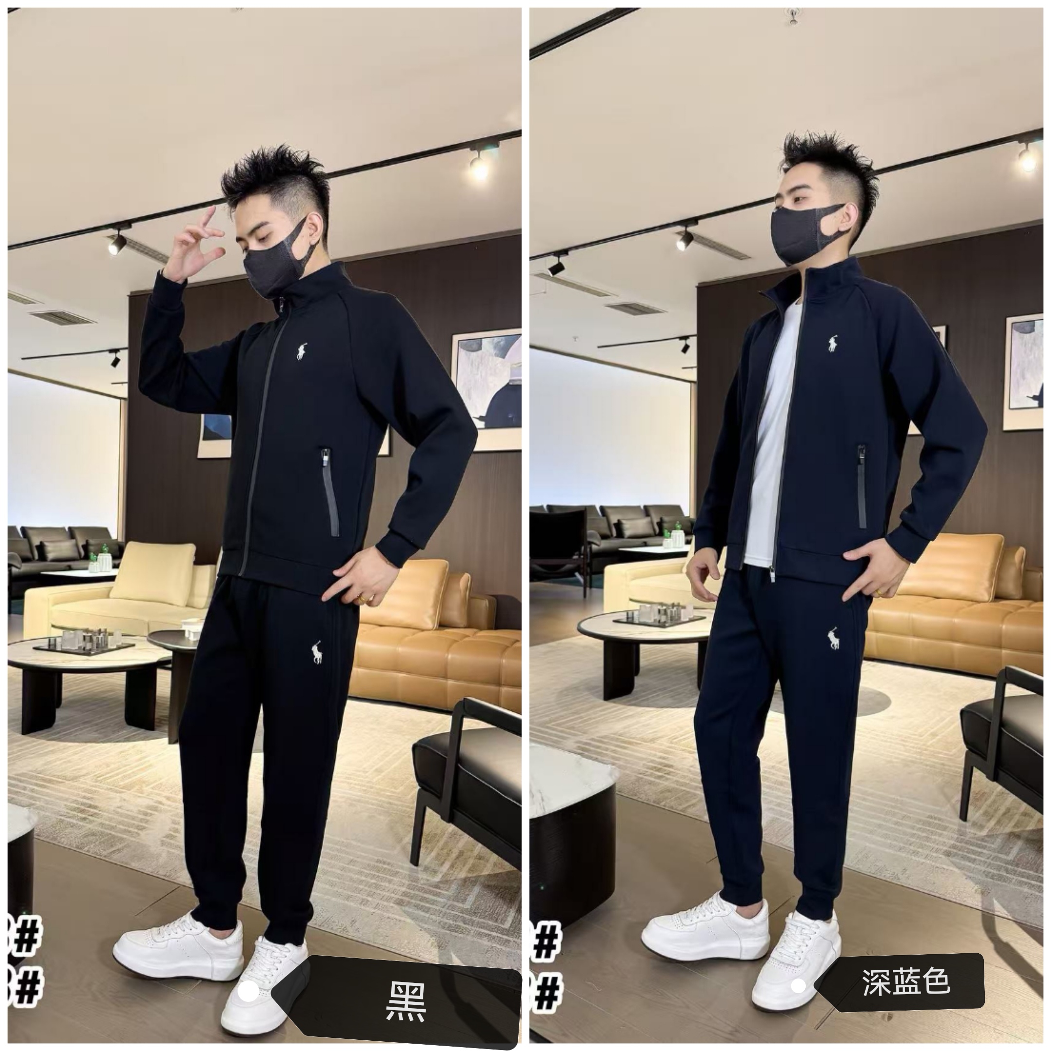 套装立领常规款帅气常规上衣外套开衫男装百搭男士运动休闲