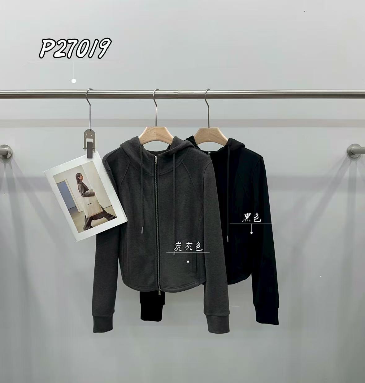 杨杨 PPT-P27019【大长腿小细腰外套】特舒服连帽双拉链显瘦外套