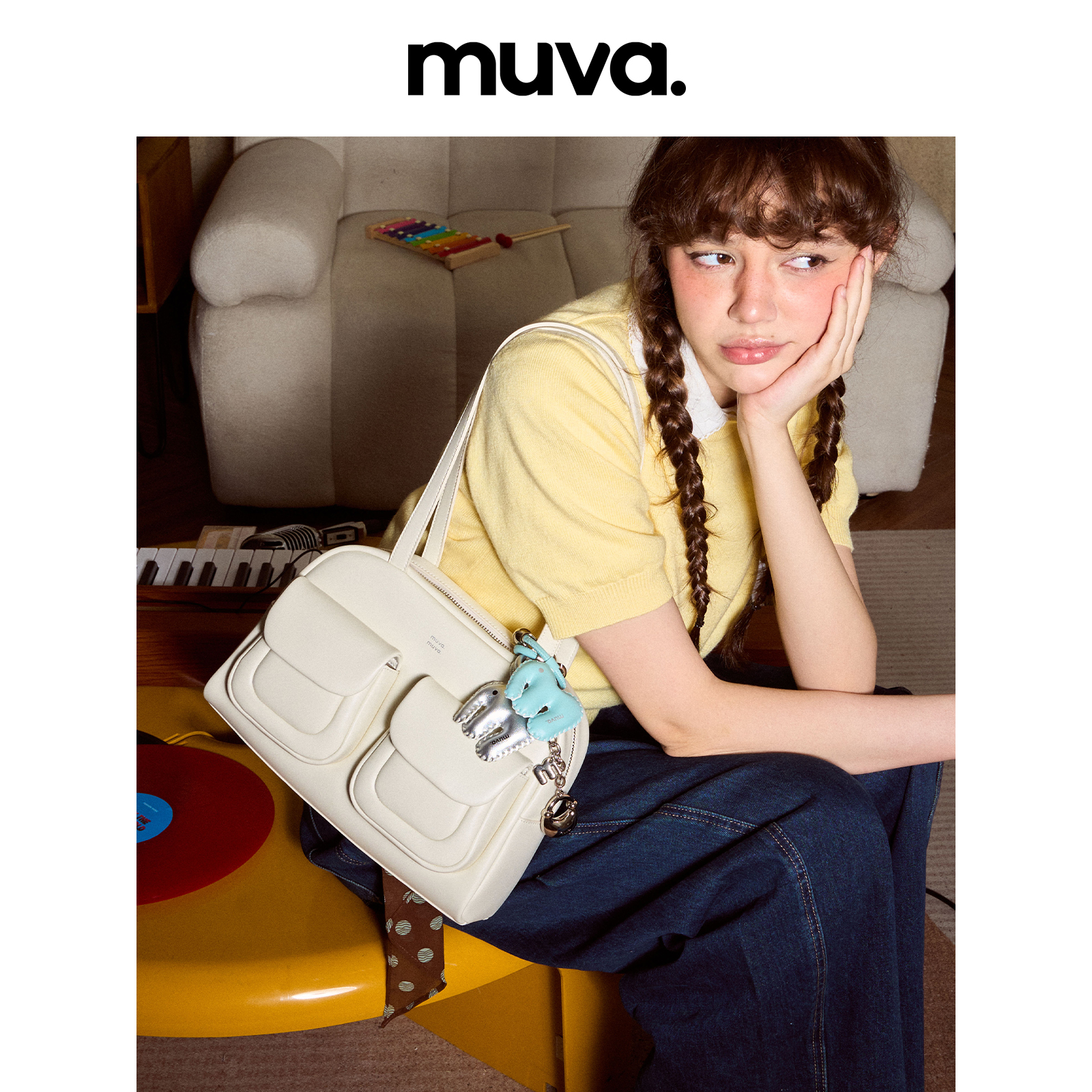 MUVA多口袋小众腋下包大容量女包通勤复古设计原创大包4.15新款