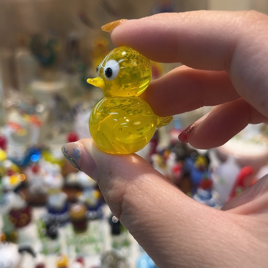 琉璃手工艺品扎花小鸭子