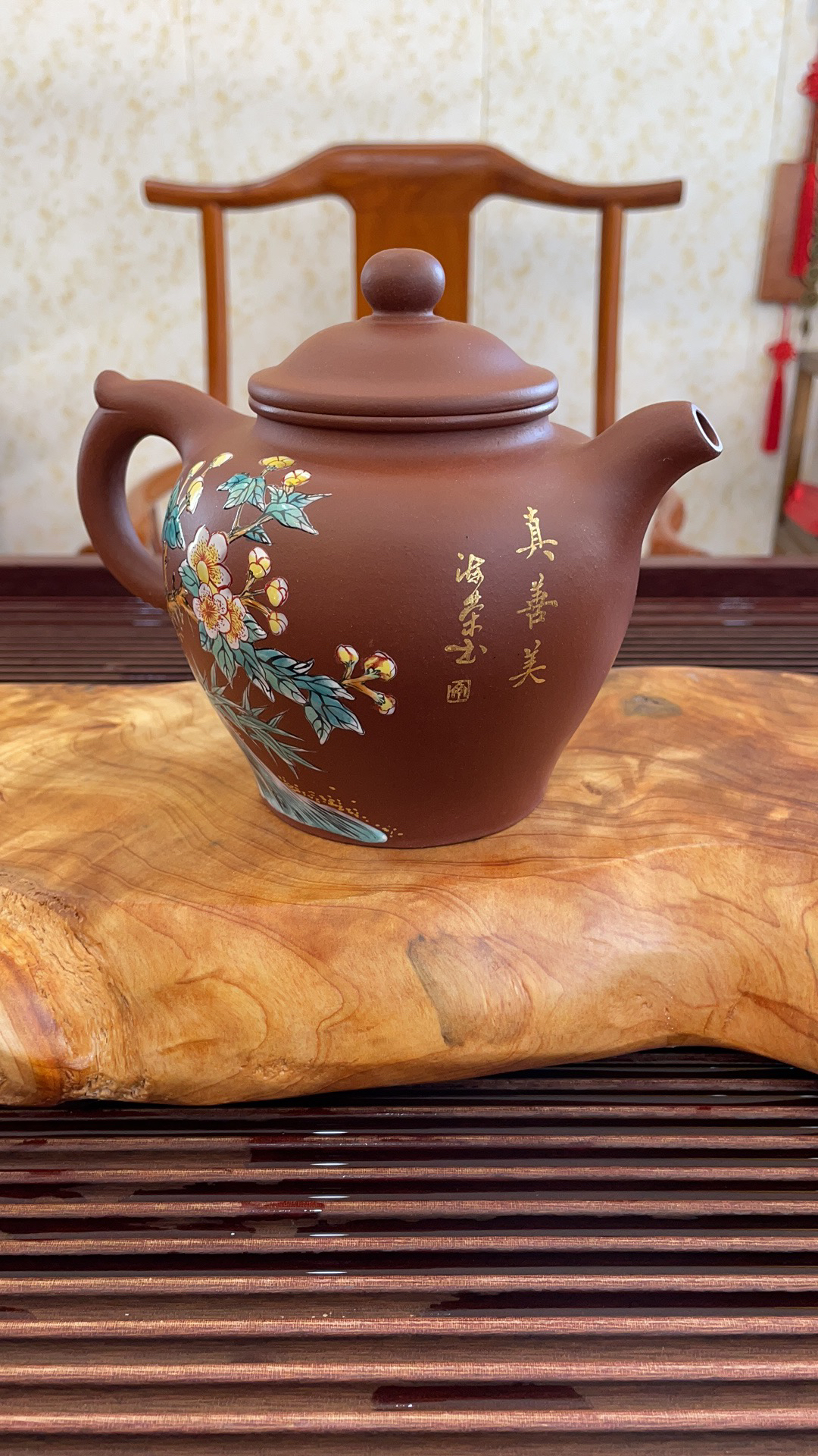底槽清 珐琅彩孔雀回眸 真善美 丁海荣作品纯手工全手工紫砂壶